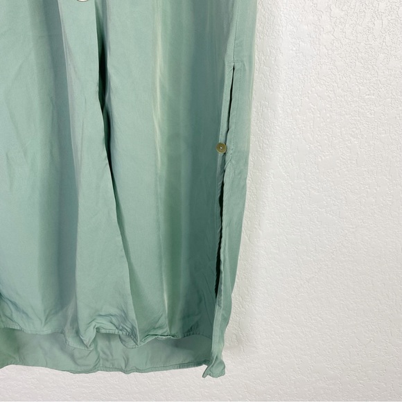 & Other Stories Green Satin Shirt Midi Dress - Picture 5 of 6